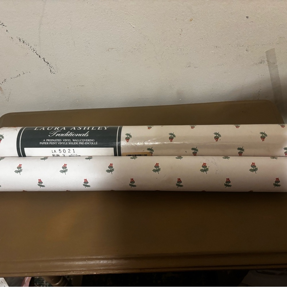 Laura Ashley White and Red Floral Gift Wrap